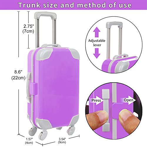 ibayda Mermaid 18 inch Doll Clothes and Doll Accessories Case Luggage Travel Play Set Include Suitcase, Dresses, Bag, Camera, Glasses, Pillow, Eyeshade Etc (No Doll) - Image 3