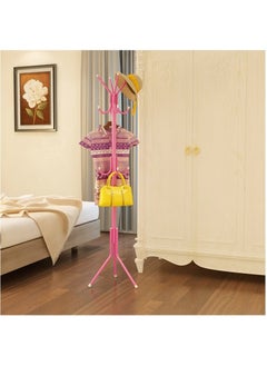 Coat Rack Freestanding, Entryway Hall Tree With 12 Hooks, Coat Hanger Stand, Floor Standing Coat Rack, Coat Rack Stand, Clothes Rack, Coat Tree, Pink