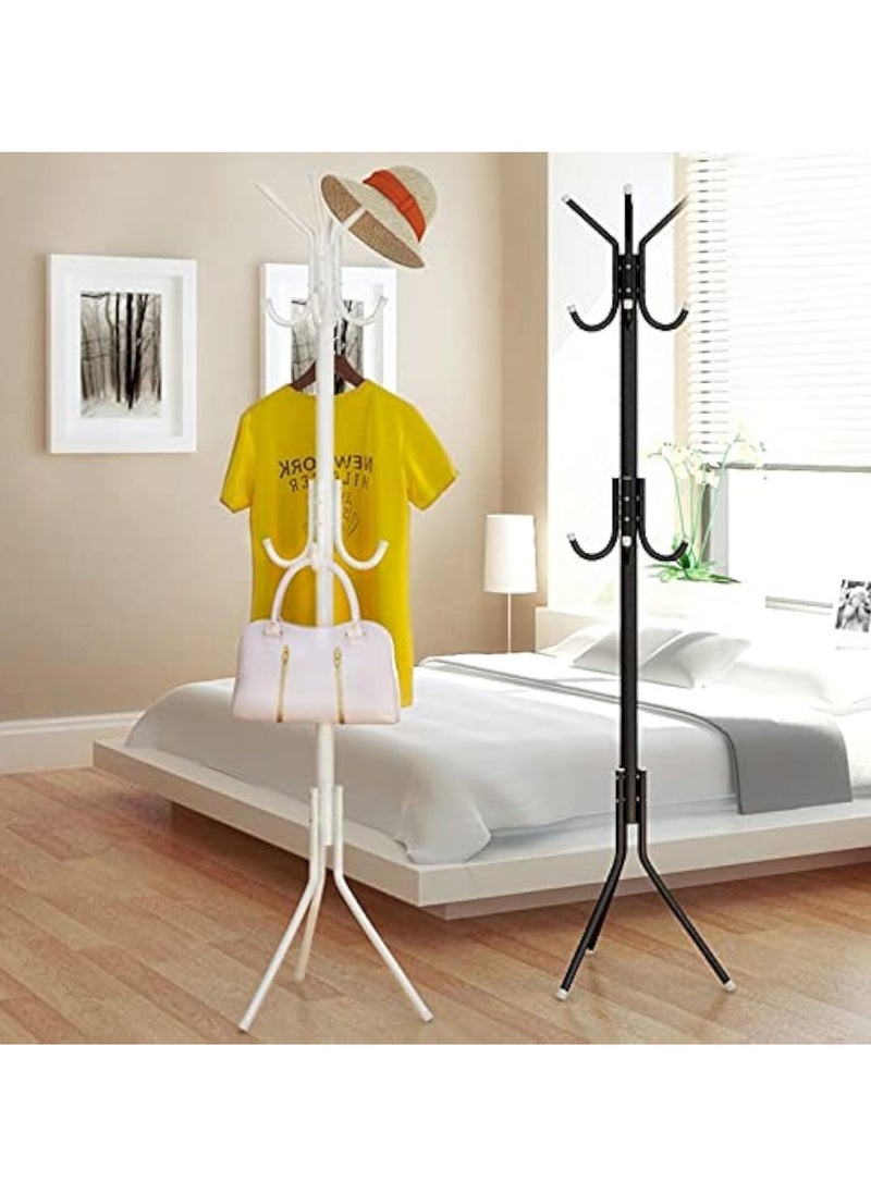 Arabest - Coat Rack Freestanding, Entryway Hall Tree With 12 Hooks, Coat Hanger Stand, Floor Standing Coat Rack, Coat Rack Stand, Clothes Rack, Coat Tree, Pink - Image 1