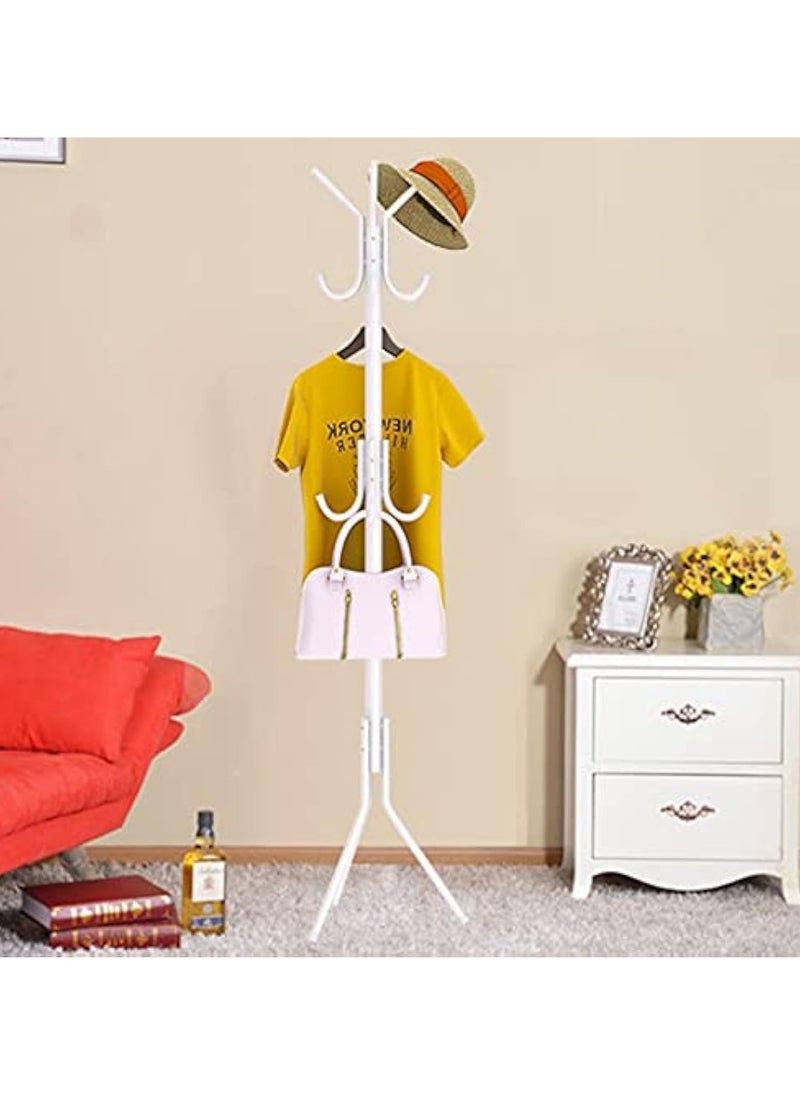 Arabest - Coat Rack Freestanding, Entryway Hall Tree With 12 Hooks, Coat Hanger Stand, Floor Standing Coat Rack, Coat Rack Stand, Clothes Rack, Coat Tree, Pink - Image 1