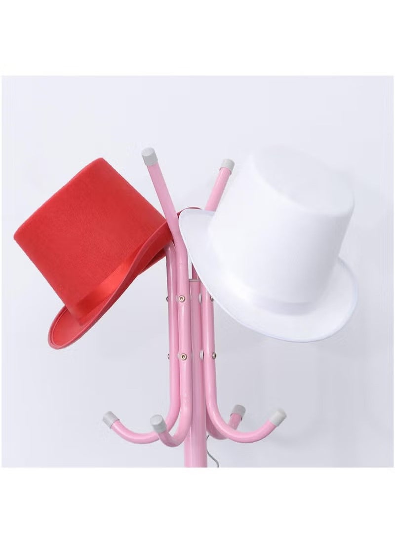 Arabest - Coat Rack Freestanding, Entryway Hall Tree With 12 Hooks, Coat Hanger Stand, Floor Standing Coat Rack, Coat Rack Stand, Clothes Rack, Coat Tree, Pink - Image 1
