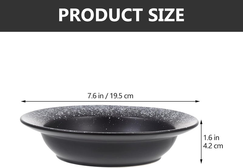 Homoyoyo Ceramic Steak Plate and Soup Bowl 8-inch round Japanese Style Pasta Dish Sturdy Porcelain Dinnerware for Household and Restaurant Western Food Serving - Image 2