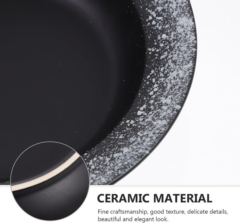 Homoyoyo Ceramic Steak Plate and Soup Bowl 8-inch round Japanese Style Pasta Dish Sturdy Porcelain Dinnerware for Household and Restaurant Western Food Serving - Image 3