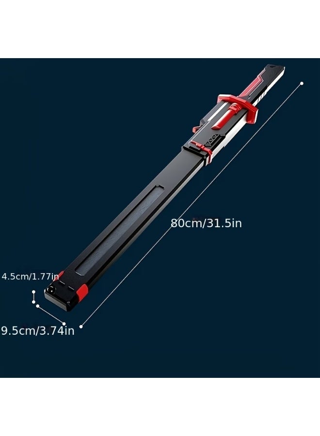Sword Dazzling Spray- Big-80CM Long-LED Light-Up Katana with Realistic Smoke & Sound Effects – Type-C Rechargeable Neon Battle Toy for Cosplay, Halloween Costumes, & Gaming Display(Red) - Image 5