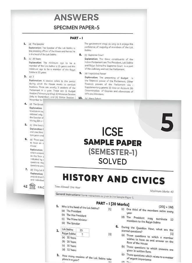 Educart History & Civics and Geography ICSE Semester 1 Class 10 Sample Papers MCQ Book For 2021 (Study With Sudhir)  - Image 5