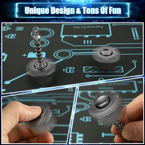 Amarlozn Transformable Fidget Spinner Metal Hand Hammer Fidgit Toy for Kids Adults Cool Shield Chain Fingertip Gyro Stress Relief Cube for Office Stocking Stuffer Gifts for Christmas 2 Pack - Image 5
