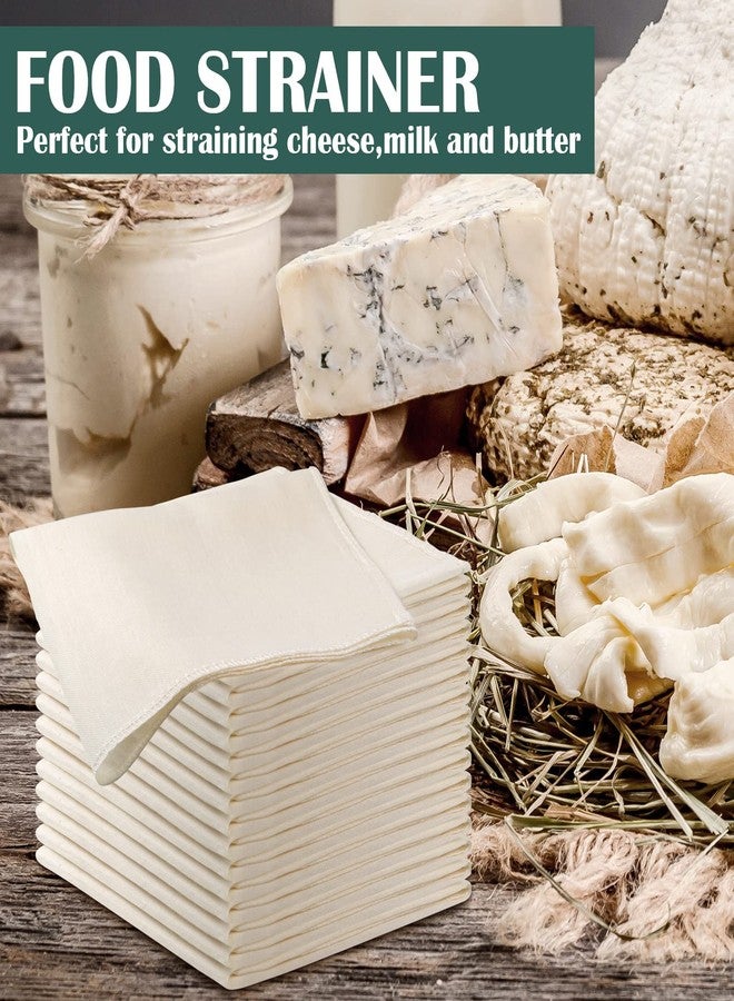 Reginary 24 Pcs 15 x 15 Inches Cheese Cloths Bulk, Grade 100, Hemmed Cheesecloth for Straining Unbleached Cotton Muslin Cloth Reusable for Cooking Baking Juicing Cheese Making - Image 5