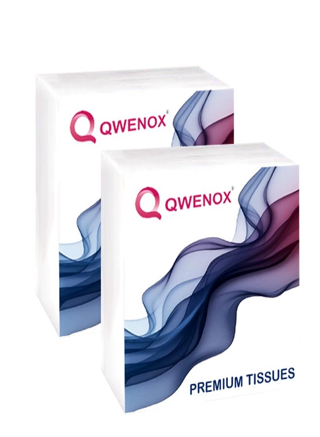 QWENOX مناديل ورقية من ماركة أمازون QWENOX® لطاولة الطعام - (عبوة من قطعتين (100 منديل)) - Image 1