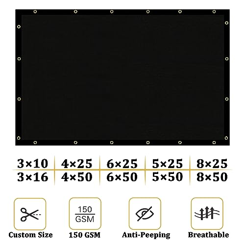 Shade&Beyond 4' X 25' Fence Privacy Screen Heavy Duty 170 GSM Fencing Mesh Shade Net Cover for Wall Garden Yard Backyard Indoor Outdoor Home Decoration, Black - Image 5