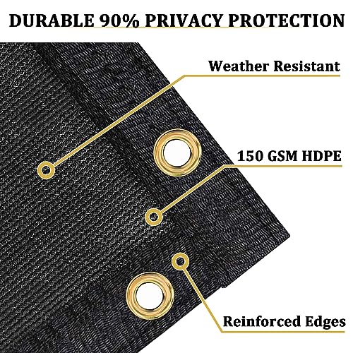 Shade&Beyond 4' X 25' Fence Privacy Screen Heavy Duty 170 GSM Fencing Mesh Shade Net Cover for Wall Garden Yard Backyard Indoor Outdoor Home Decoration, Black - Image 2