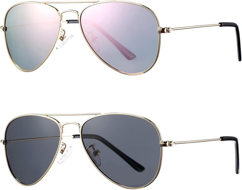 COASION Classic Polarized Small Aviator Sunglasses for Kids Baby Girls Boys Age 2-10 50MM - Image 1