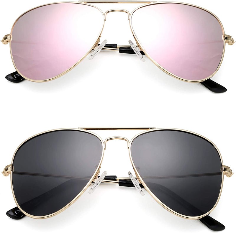 COASION Classic Polarized Small Aviator Sunglasses for Kids Baby Girls Boys Age 2-10 50MM - Image 2
