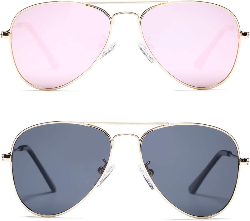 COASION Classic Polarized Small Aviator Sunglasses for Kids Baby Girls Boys Age 2-10 50MM - Image 3