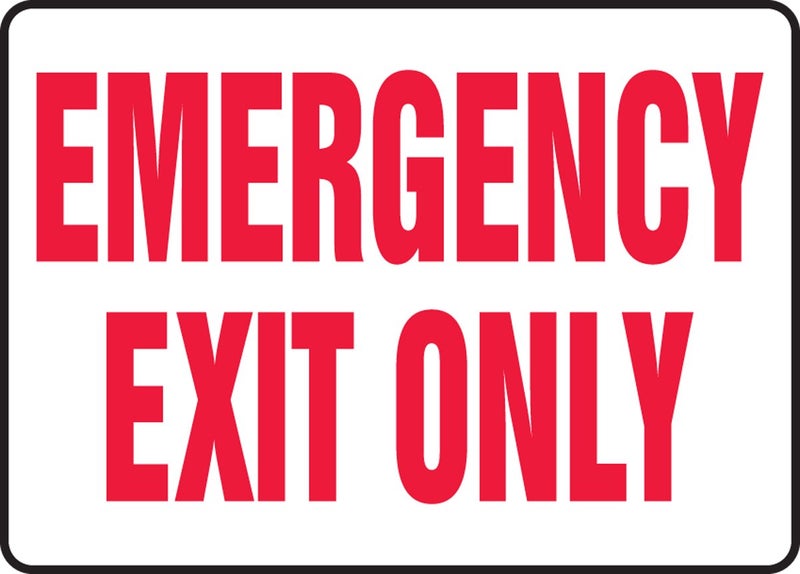 Accuform MEXT918VA Aluminum Safety Sign, Legend "Emergency EXIT ONLY", 10" Length x 14" Width, Red on White - Image 3