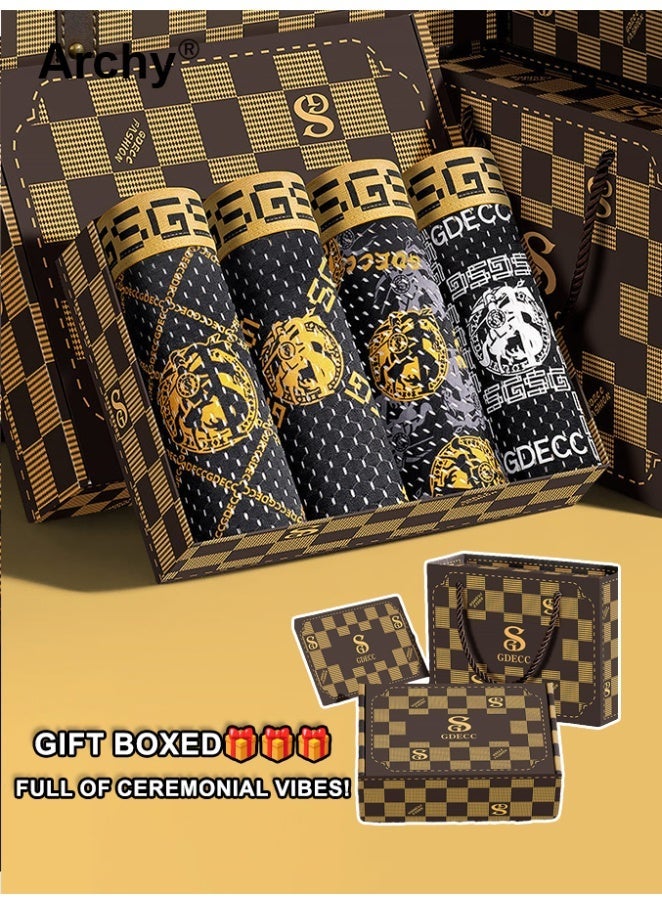 Archy 4Pcs Men’s Underwear Fashion Seamless Boxer Shorts Panties Male Breathable Plus Size Underpants Antibacterial Underwear Boxers Panties High Stretch Shorts Underpants - Image 2