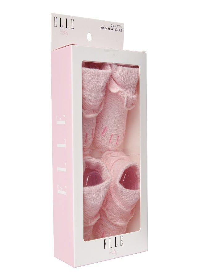 ELLE - Elle Baby Stripe Bootie Box Set Pink - Image 1