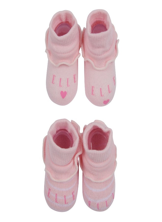 ELLE - Elle Baby Stripe Bootie Box Set Pink - Image 1