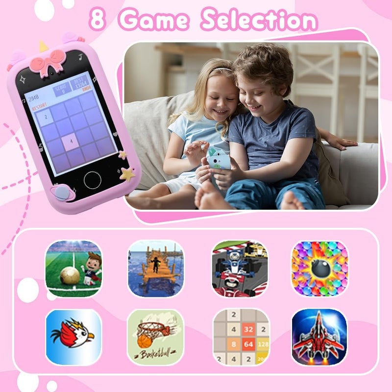 7JI Kids Smart Phone Toy for Boys and Girls,Toddler Phone Toys, with Dual Camera,Gift Toys for Ages 3-7,with MP3 Music Player Pink - Image 4
