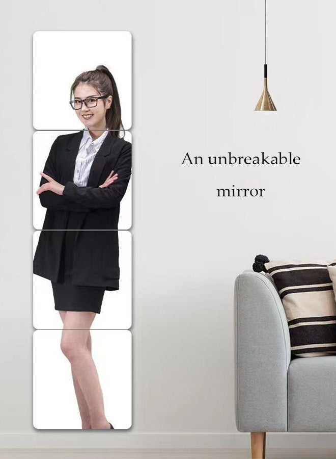 DUNISO 4 Pcs Mirror Wall Sticker, square self adhesive mirror stickers, acrylic mirror tile stickers, suitable for homes, offices, bedrooms, living rooms, bathrooms, doors 30*30cm - Image 5