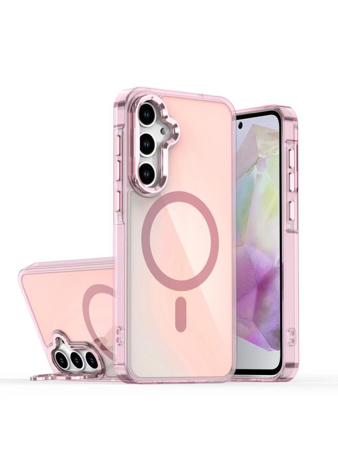 S-TOP Case For Samsung Galaxy A55 5G Plating Gradient Discolor MagSafe Phone Case with Holder - Image 1