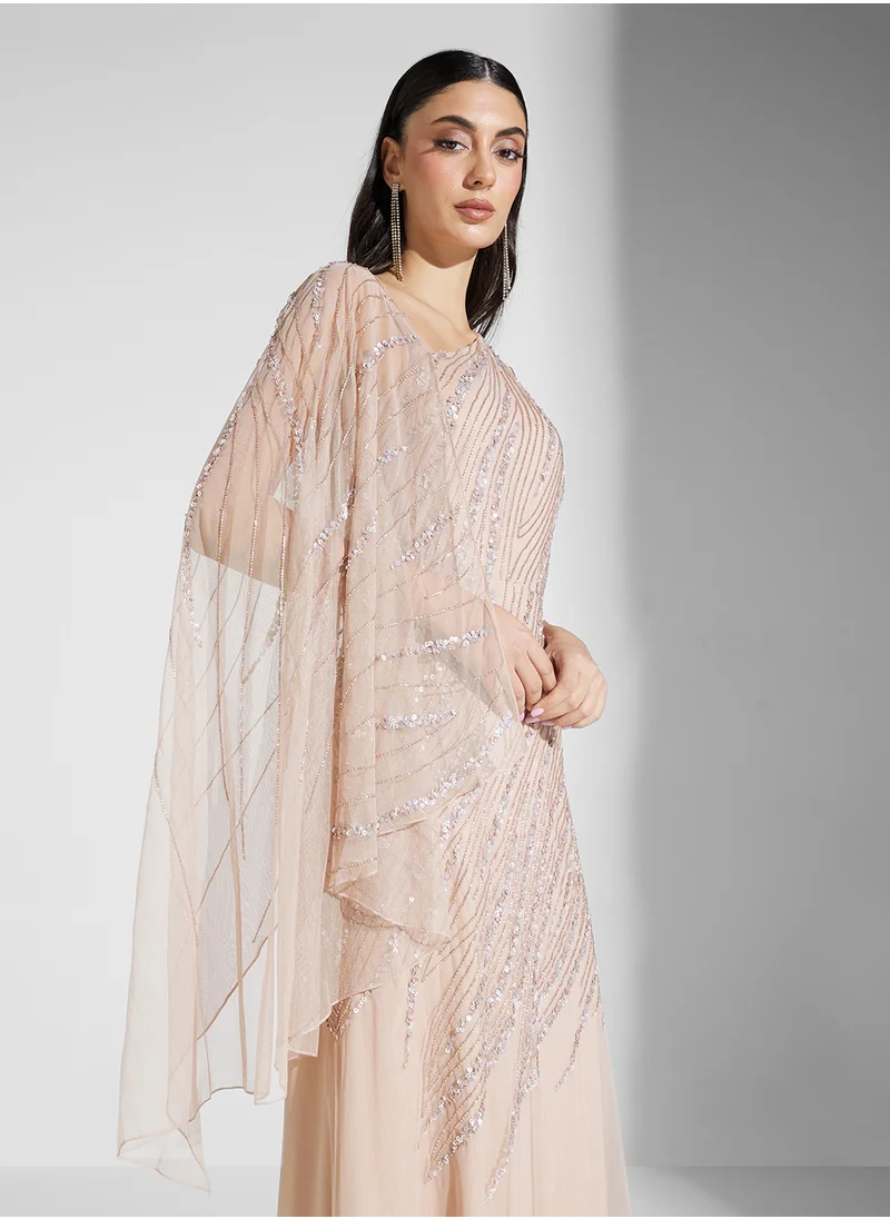 Amelia Rose Beaded Evening Dress
