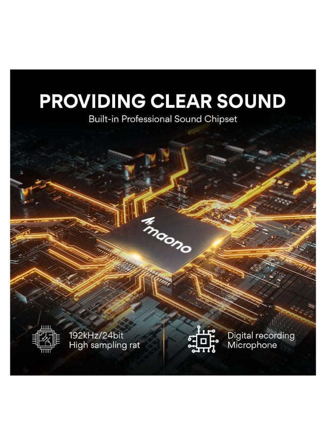 ماونو ميكروفون USB AU-A04، مجموعة ميكروفون معدني مكثف قلبي الشكل من MAONO، قابل للتوصيل والتشغيل، مع شريحة صوت احترافية للتسجيل والألعاب والغناء واليوتيوب - Image 3
