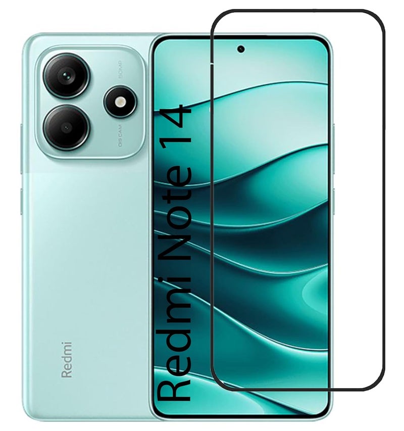 FabeKee Tempered Glass Screen Protector Compatible For Black Cellphone With Edge To Edge Coverage And Easy Installation Kit (Transparent, Xiaomi Redmi Note 14) - Image 1