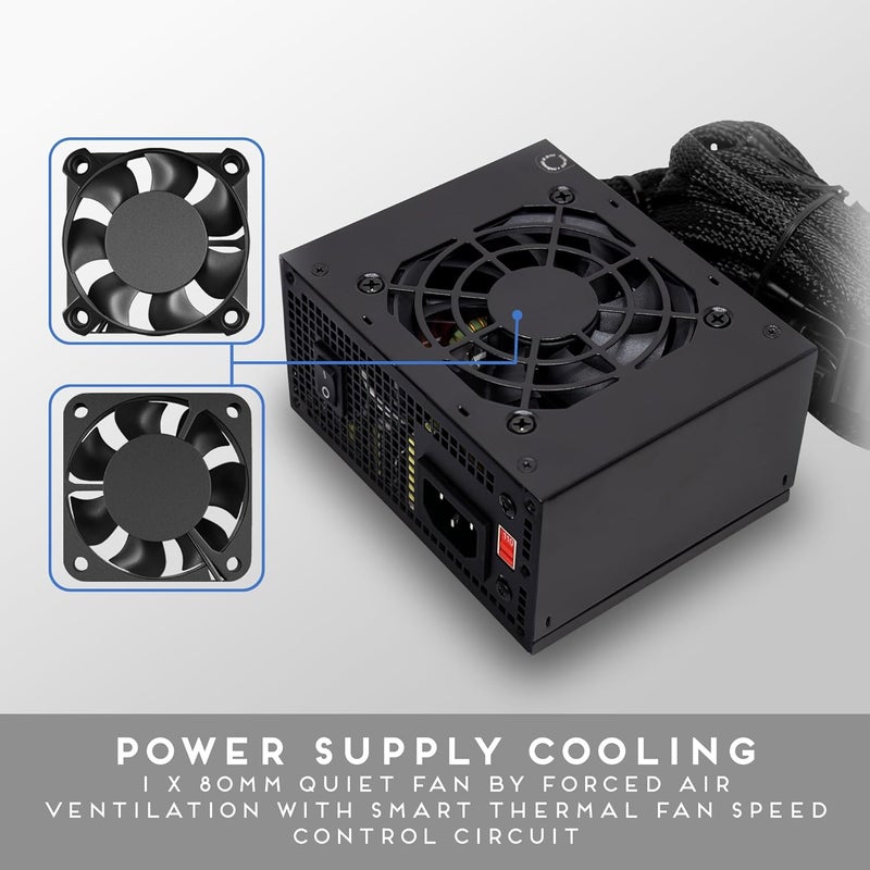 APEVIA SFX-AP500W حل Mini ITX / Micro ATX / مزود طاقة SFX 500W - Image 5