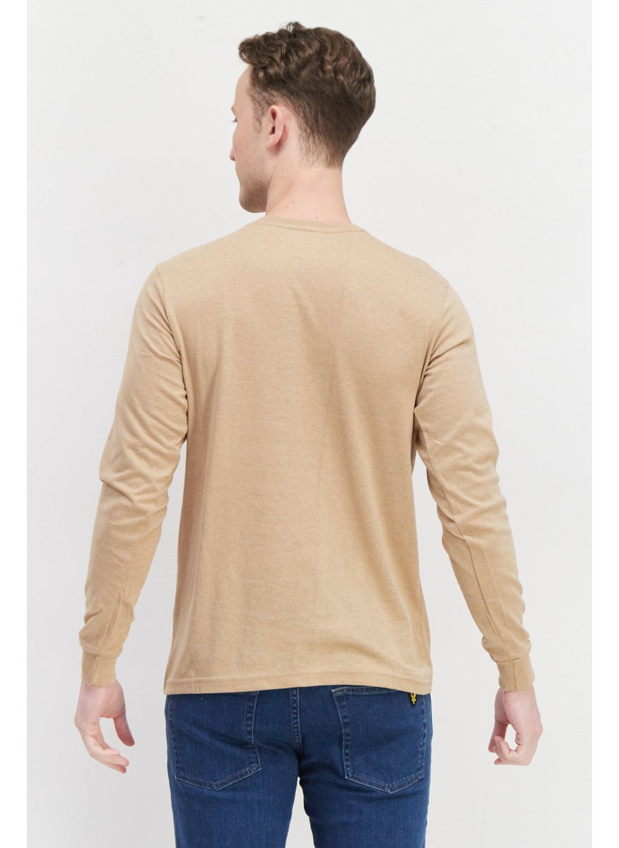 Men V-Neck Long Sleeve Knitted Sweater, Beige - pzsku/Z502A5A7FE5DB411A84BFZ/45/_/1737642599/ffc05559-a0f0-46be-91c1-23055e383a77