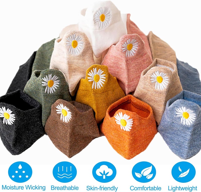 IBEILLI Women Cute Socks 10 Pairs Cotton Kawaii Embroidered Funny Low Cut Ankle Socks for Women Girls - Image 2