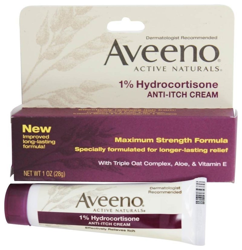 Aveeno Anti-Itch Cream, 1% Hydrocortisone, Maximum Strength, 1 Ounce (Pack of 6)