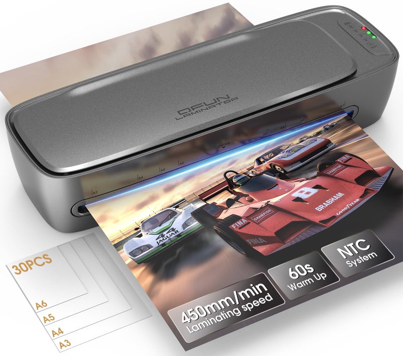 Qfun Laminator Machine 13 Inch Thermal Laminating machine 11x17 with Sheets, Cold Hot Lamination Machine 60S Warm Up Personal Laminator for Teachers, Large A3 Paper Laminate Kit for Office School Home - Image 1