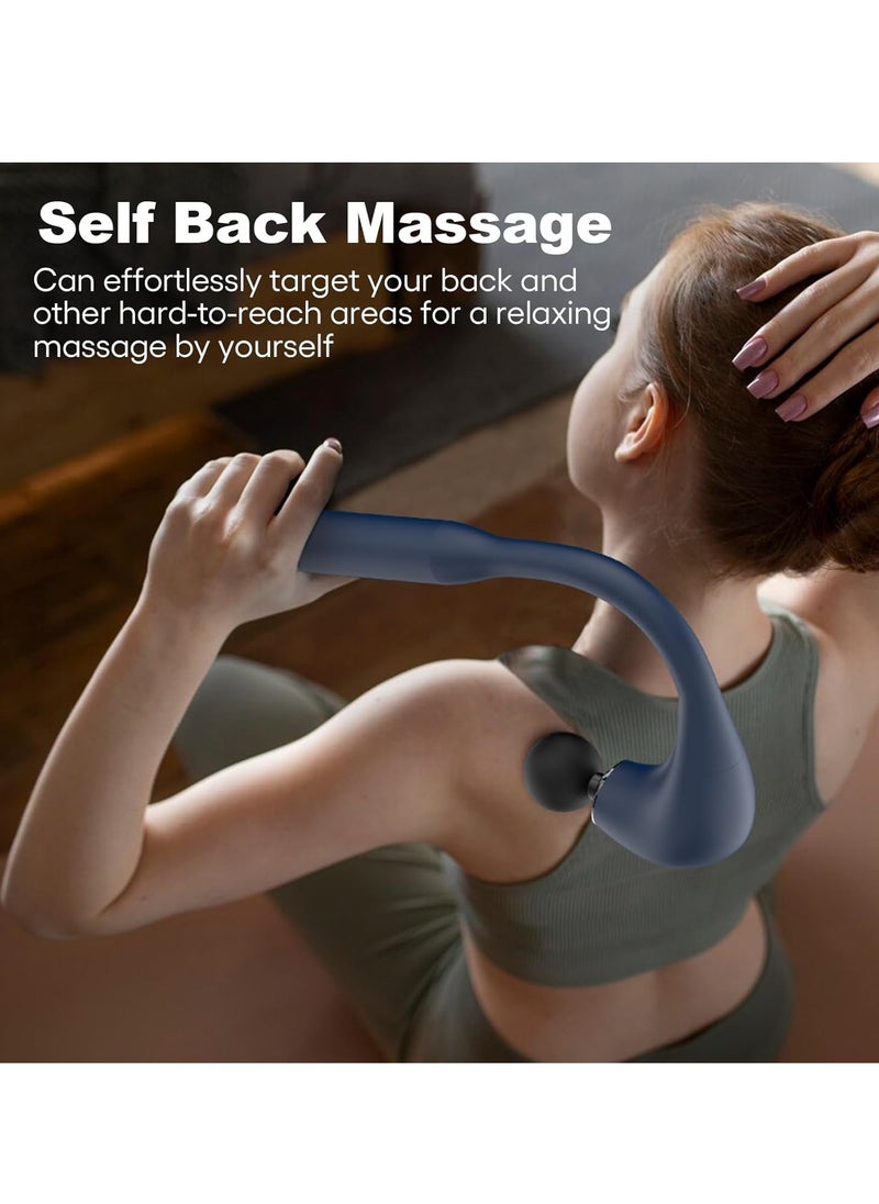 R.VIHAN Revolutionary U-Shaped Massage Gun Back Massager with Extension Handle for Pain Relief, Deep Tissue Percussion Massager for Neck Shoulders Back Legs and Whole Body 6-Speed Adjustable 3 Massage Modes 4 Replaceable Heads LCD Display Type-C Rechargeable Handheld Electric Muscle Massager for Athletes Office Home and Travel Use  - Image 2