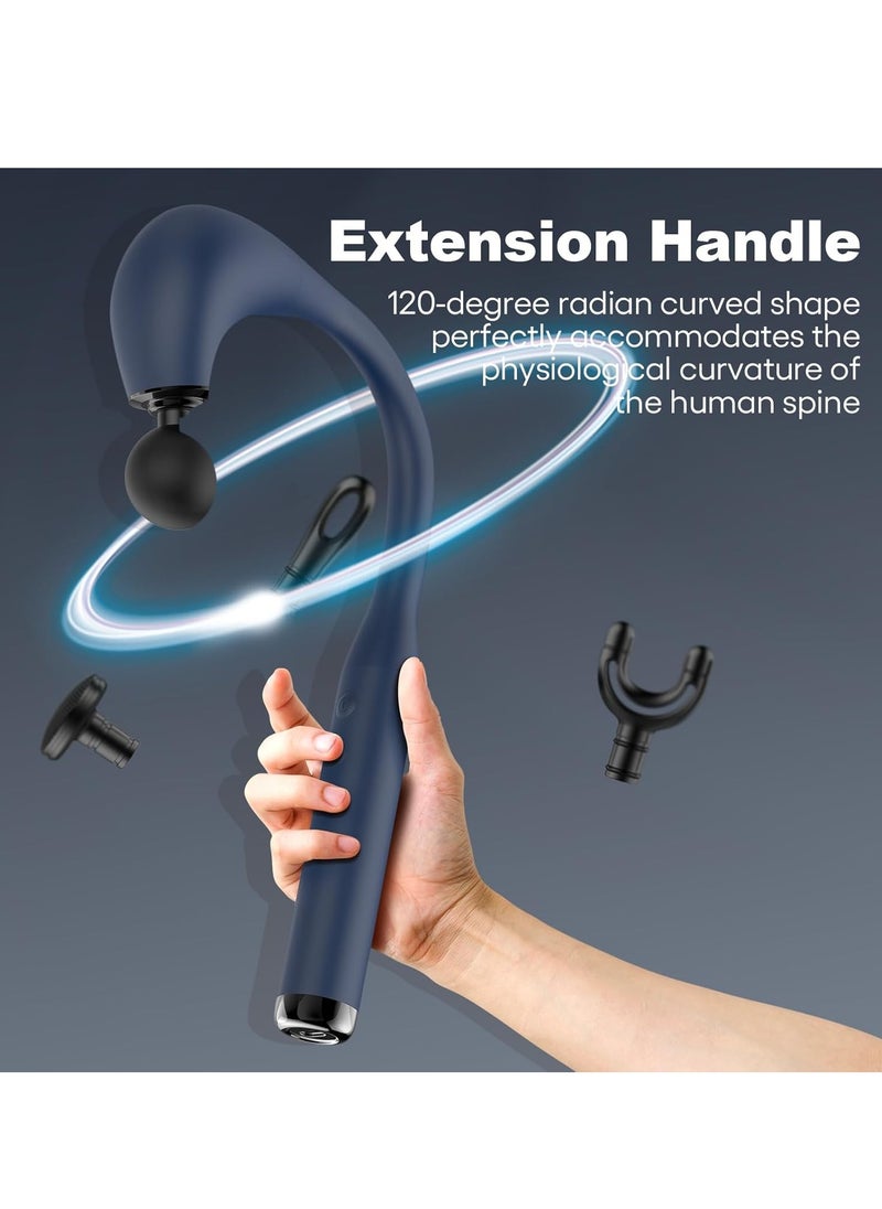 R.VIHAN Revolutionary U-Shaped Massage Gun Back Massager with Extension Handle for Pain Relief, Deep Tissue Percussion Massager for Neck Shoulders Back Legs and Whole Body 6-Speed Adjustable 3 Massage Modes 4 Replaceable Heads LCD Display Type-C Rechargeable Handheld Electric Muscle Massager for Athletes Office Home and Travel Use  - Image 5