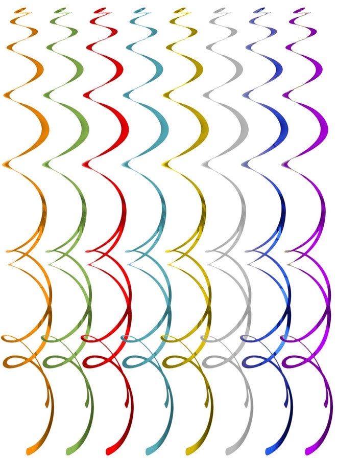 Chanseen 40Pcs Colorful Swirl Ceiling Decor Plastic Hanging Streamers Party Decorations Spiral Foil Party Supplies for Birthday Halloween Christmas Fall Celebration All Kinds of Parties - Image 1