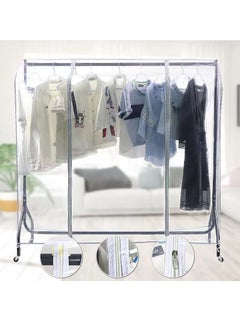 HomarKet Clear Garment Rack Cover Dustproof and Waterproof Clothing Rack Cover Garment Storage Bags with Zipper for Long Dresses Suit and Coat 50x150x200cm  - Image 3
