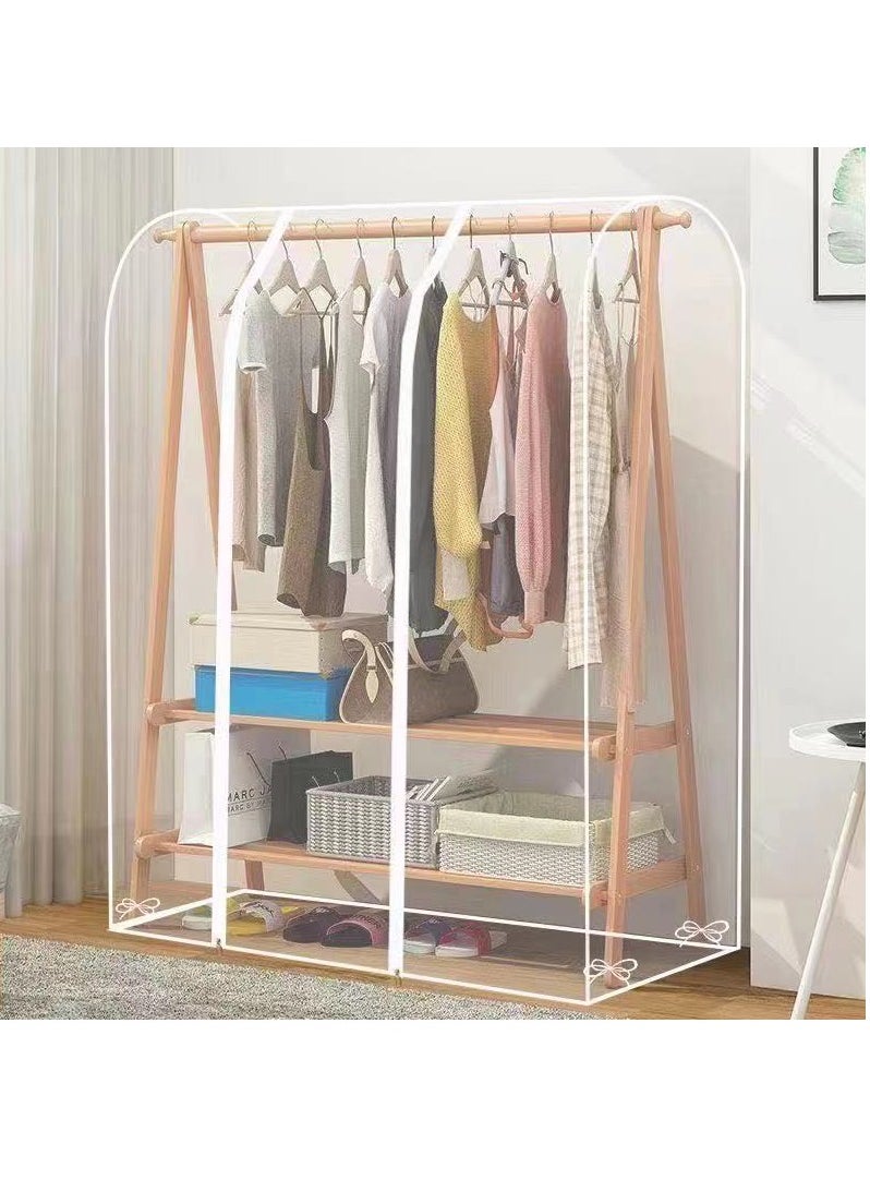 HomarKet - Clear Garment Rack Cover Dustproof and Waterproof Clothing Rack Cover Garment Storage Bags with Zipper for Long Dresses Suit and Coat 50x150x200cm - Image 1