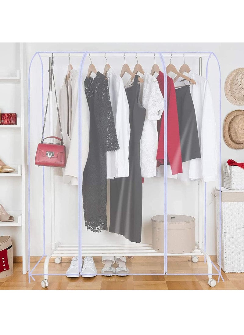 HomarKet - Clear Garment Rack Cover Dustproof and Waterproof Clothing Rack Cover Garment Storage Bags with Zipper for Long Dresses Suit and Coat 50x150x200cm - Image 1