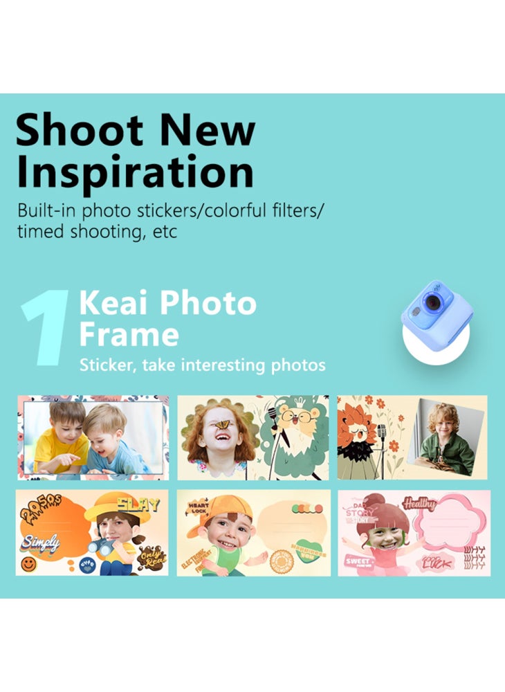 Generic P79 Photo Instant Print Kids Digital Camera Fun Game HD 1080P Dual Lens Camera with 32G Memory Card - Purple - Image 4