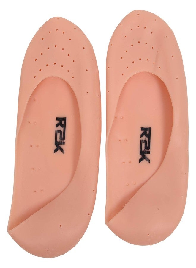 R2K Anti Crack Full Length Silicone Foot Protector Moisturizing Beige Socks For Foot-Care And Heel Cracks - Image 1
