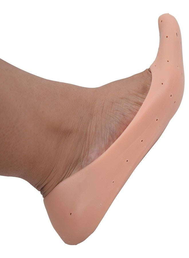 R2K Anti Crack Full Length Silicone Foot Protector Moisturizing Beige Socks For Foot-Care And Heel Cracks - Image 4