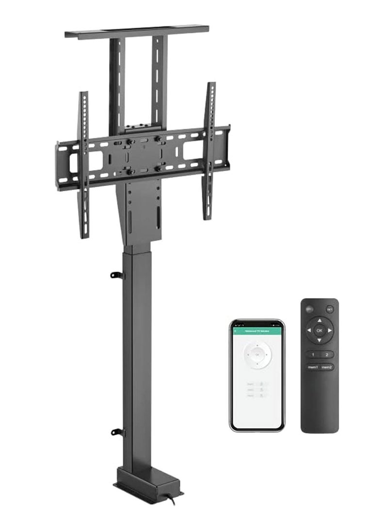 BEETEC Motorized TV Lift Mount for 32–65 Inch TVs, 60kg Capacity, Vertical Lift Stand with RF Remote & Tuya Smart App Control, Memory Height Function, VESA 600×400, Black | TF-TL710 - Image 1