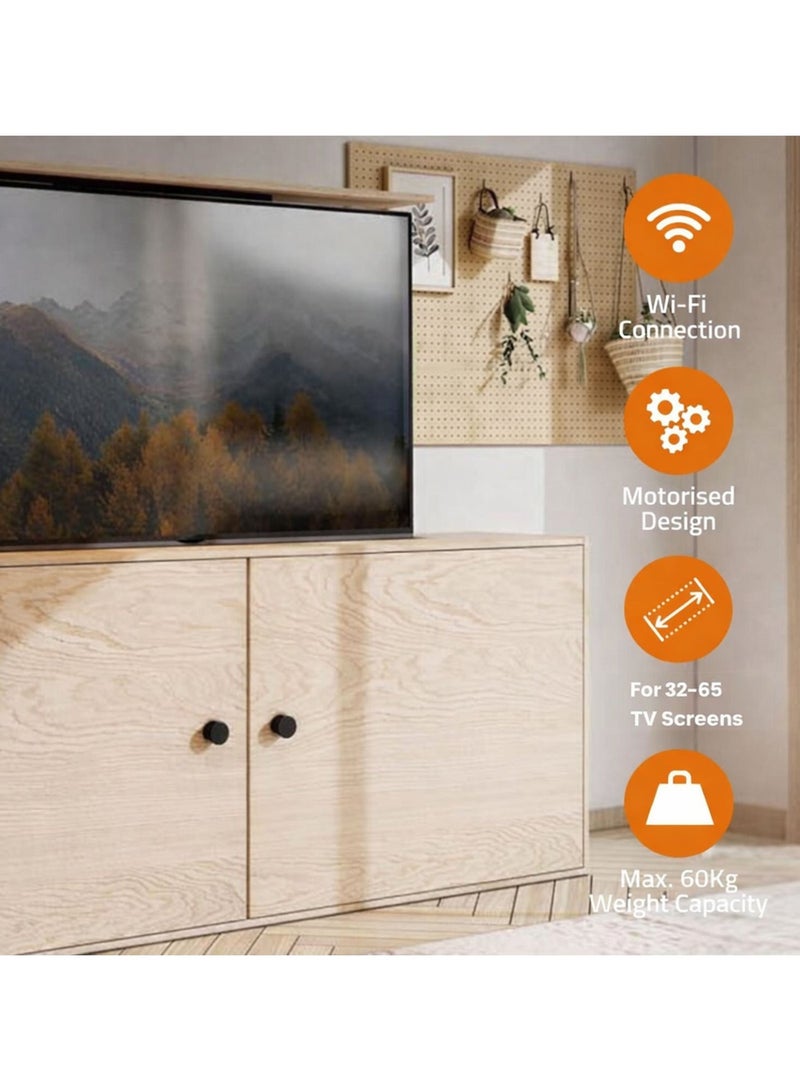 BEETEC Motorized TV Lift Mount for 32–65 Inch TVs, 60kg Capacity, Vertical Lift Stand with RF Remote & Tuya Smart App Control, Memory Height Function, VESA 600×400, Black | TF-TL710 - Image 2