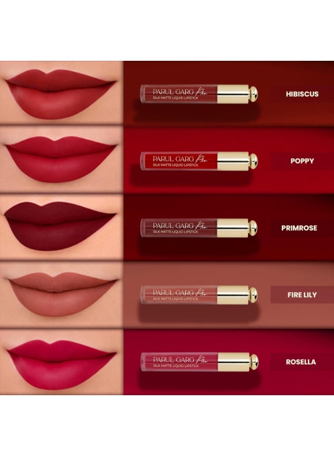 Parul Garg Beauty MUA’s Favourite Pack of 5 | Long Lasting Smudge Proof Silk Matte Liquid Lipstick Set | Bridal Lipstick for MUA Kit | Lightweight Vegan Liquid Lipstick (Bridal Must Have, 3 ml each) - Image 4