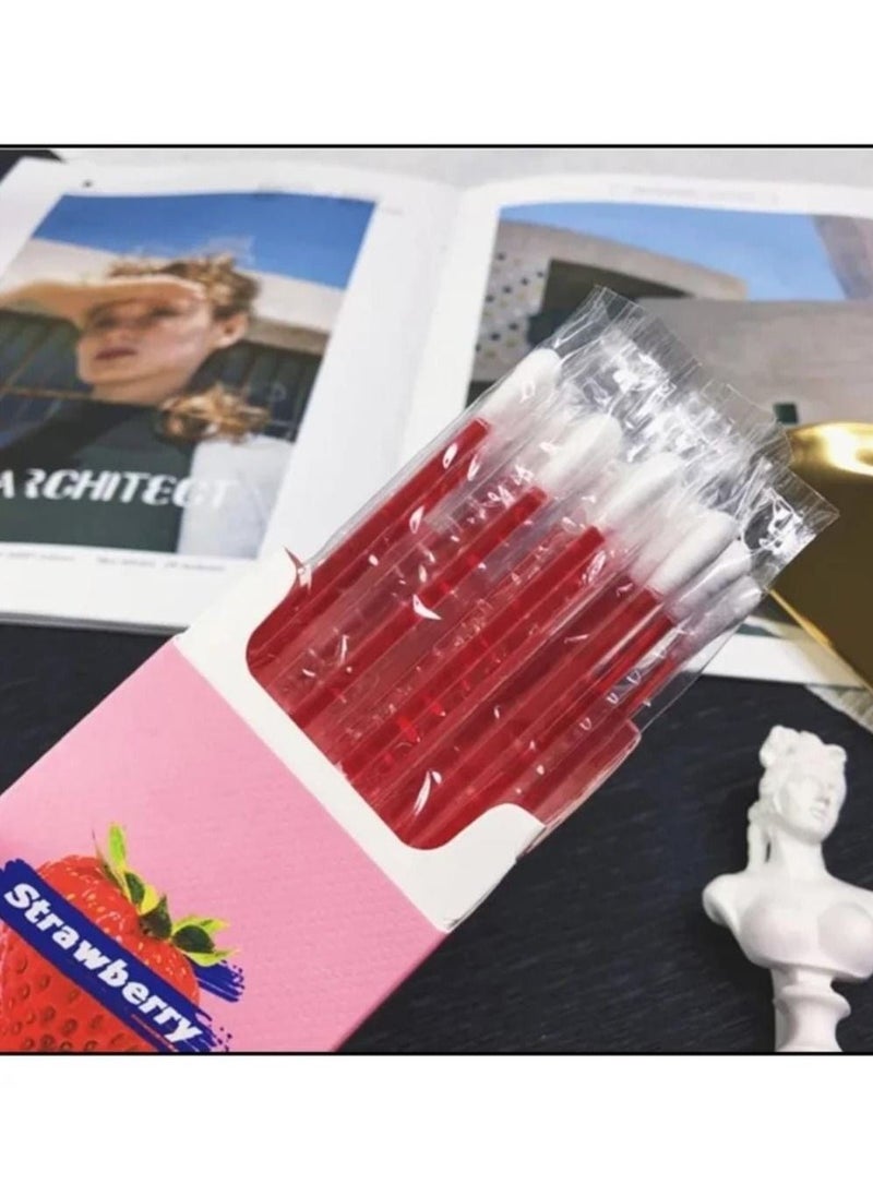 Strawberry - 20-Piece Tattoo Lipstick Cotton Swab Pink - Image 1