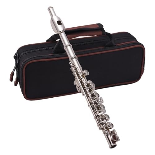Btuty Piccolo Instrument White Copper Nickel Plated C Key Piccolo Flute for Beginners Students with Hard Case Cleaning Rod Cloth and Gloves - Image 1