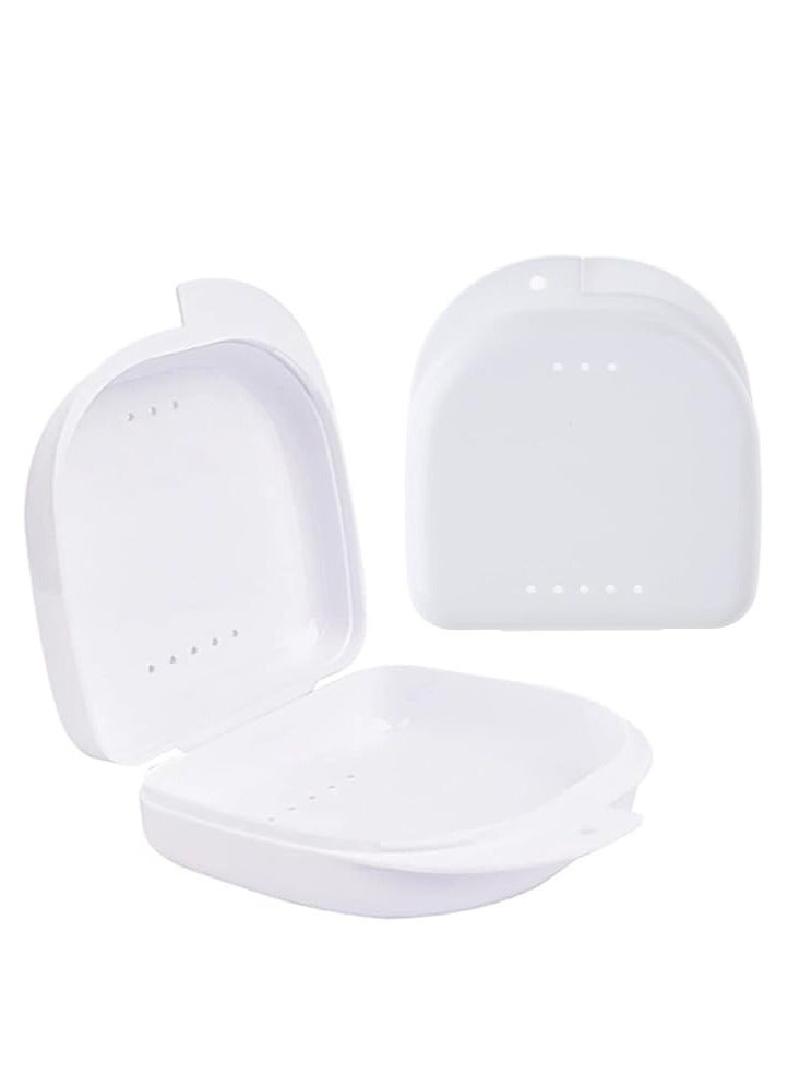 صندوق تخزين الأقواس صندوق تقويم الأسنان صندوق حوامل التقويم صندوق تخزين طقم الأسنان محمول أبيض - Image 1