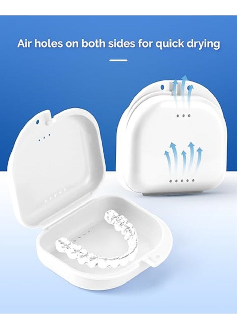 صندوق تخزين الأقواس صندوق تقويم الأسنان صندوق حوامل التقويم صندوق تخزين طقم الأسنان محمول أبيض - Image 2