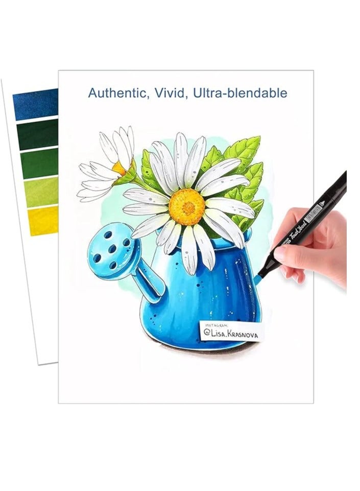 مجموعة اقلام تحديد للاعمال الفنية الدائمة من جيلانتي 60 لون للرسم الجرافيكي رسم براسين للتصميم الرسم الجرافيتي تلوين الكبار التحديد التظليل إزميل متعدد الألوان سويفت - Image 3