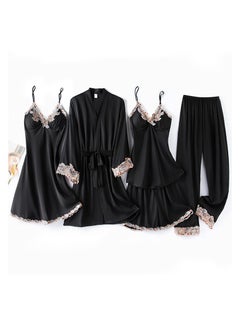 Five-piece suspender pajamas set that can be worn in all seasons